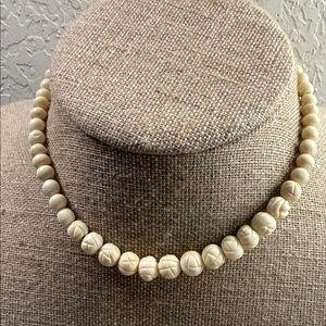 Cream Carved Bead Necklace - Women Jewelry ivory